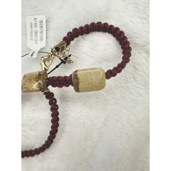 NEW Free People Sweet Carolina Choker Ocean Jasper Maroon Bohemian Necklace 70s - Picture 2 of 4